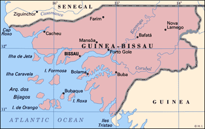 Map Guinea Bissau 