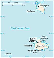 Map of Antigua and Barbuda 