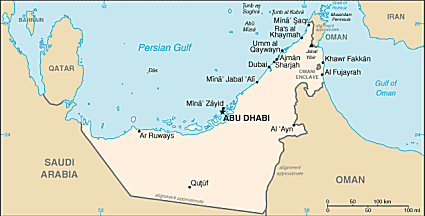 Map of United Arab Emirates 