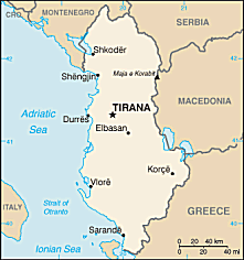 Map of Albania 