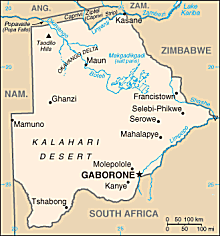 Map of Botswana 