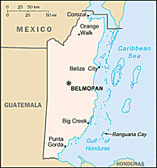 Map of Belize 