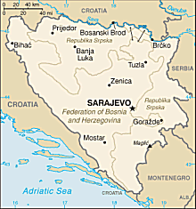 Map of Bosnia and Herzegovina