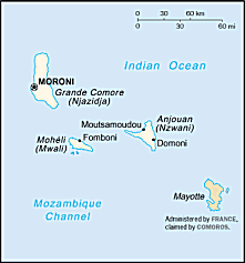Map of Comoros 