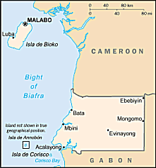Map of Equatorial Guinea 