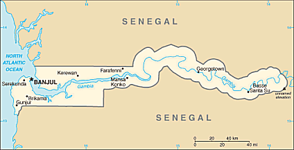 Map of The Gambia