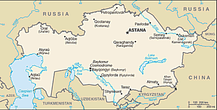 Map of Kazakstan 