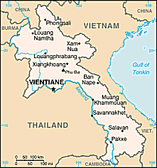 Map of Laos 