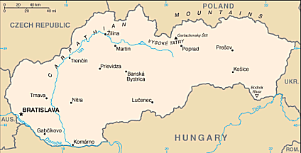 Map of Slovakia 