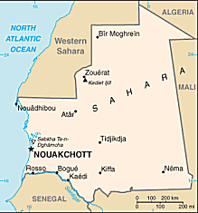 Map of Mauritania 