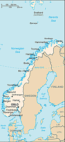 Map of Norway 