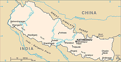 Map of Nepal 