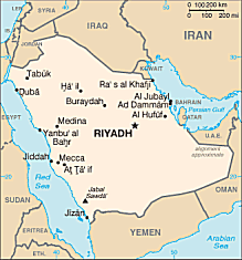 Map of Saudi Arabia 