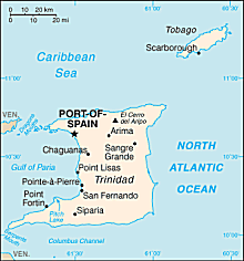 Map of Trinidad and Tobago 