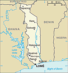 Map of Togo 