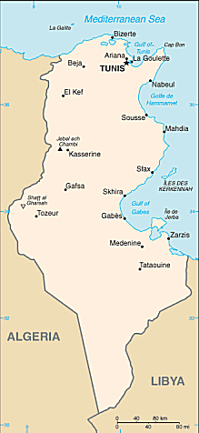 Map of Tunisia 