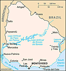 Map of Uruguay 