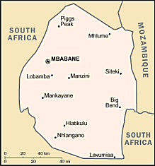 Map of Swaziland 