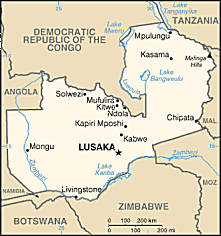 Map of Zambia 